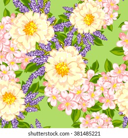 Abstract elegance seamless pattern with floral background