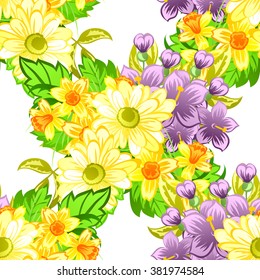 Abstract elegance seamless pattern with floral background