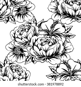 Abstract elegance seamless pattern with floral background