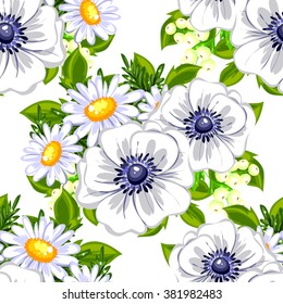 Abstract elegance seamless pattern with floral background