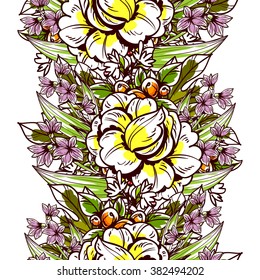 Abstract elegance seamless pattern with floral background