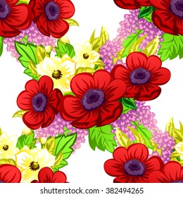 Abstract elegance seamless pattern with floral background