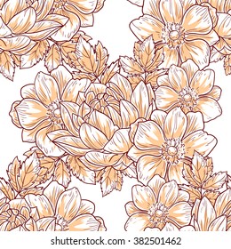 Abstract elegance seamless pattern with floral background