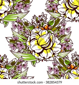 Abstract elegance seamless pattern with floral background