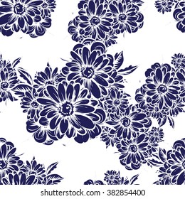 Abstract elegance seamless pattern with floral background