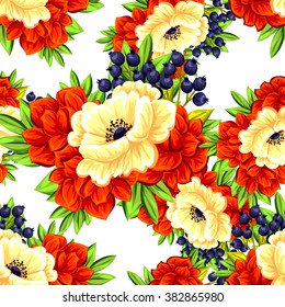 Abstract elegance seamless pattern with floral background