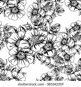 Abstract elegance seamless pattern with floral background