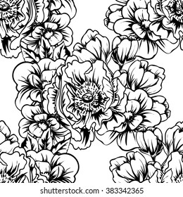Abstract elegance seamless pattern with floral background