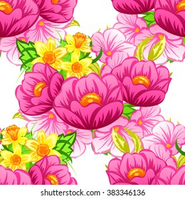 Abstract elegance seamless pattern with floral background