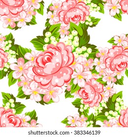 Abstract elegance seamless pattern with floral background