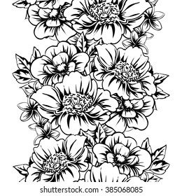 Abstract elegance seamless pattern with floral background