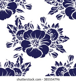 Abstract elegance seamless pattern with floral background