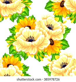 Abstract elegance seamless pattern with floral background