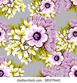 Abstract elegance seamless pattern with floral background
