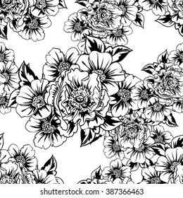 Abstract elegance seamless pattern with floral background