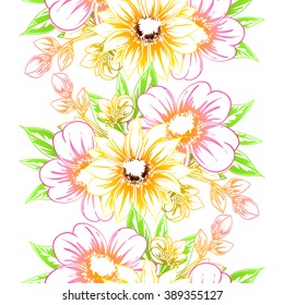 Abstract elegance seamless pattern with floral background