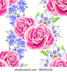 Abstract elegance seamless pattern with floral background
