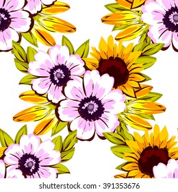 Abstract elegance seamless pattern with floral background