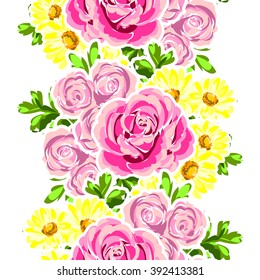 Abstract elegance seamless pattern with floral background
