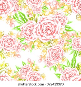 Abstract elegance seamless pattern with floral background