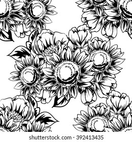 Abstract elegance seamless pattern with floral background