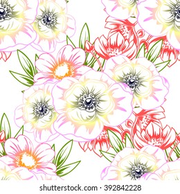Abstract elegance seamless pattern with floral background