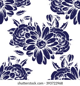 Abstract elegance seamless pattern with floral background