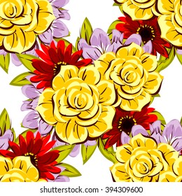 Abstract elegance seamless pattern with floral background
