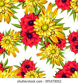 Abstract elegance seamless pattern with floral background