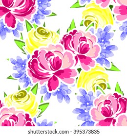 Abstract elegance seamless pattern with floral background