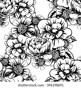 Abstract elegance seamless pattern with floral background