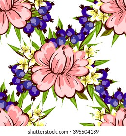 Abstract elegance seamless pattern with floral background