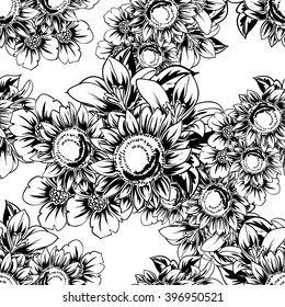 Abstract elegance seamless pattern with floral background