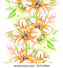 Abstract elegance seamless pattern with floral background