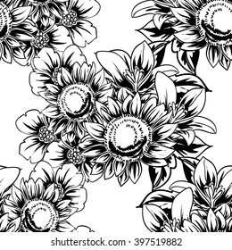 Abstract elegance seamless pattern with floral background