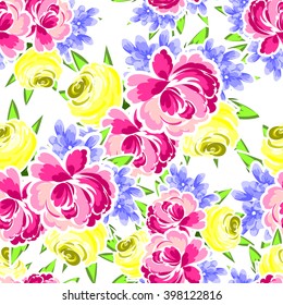 Abstract elegance seamless pattern with floral background