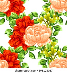 Abstract elegance seamless pattern with floral background