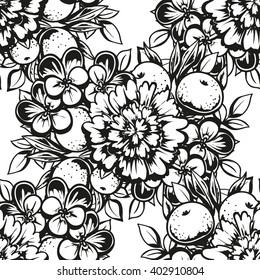 Abstract elegance seamless pattern with floral background