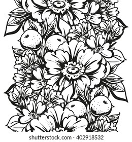 Abstract elegance seamless pattern with floral background