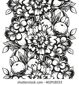 Abstract elegance seamless pattern with floral background