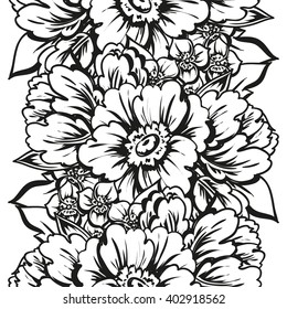Abstract elegance seamless pattern with floral background