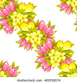 Abstract elegance seamless pattern with floral background