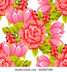 Abstract elegance seamless pattern with floral background