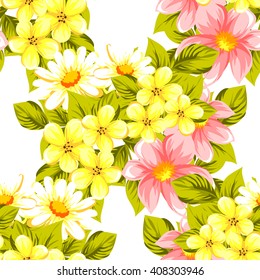 Abstract elegance seamless pattern with floral background