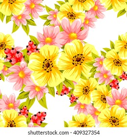 Abstract elegance seamless pattern with floral background
