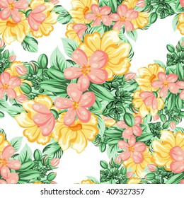 Abstract elegance seamless pattern with floral background