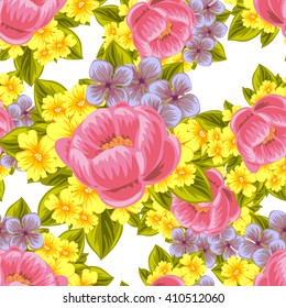 Abstract elegance seamless pattern with floral background