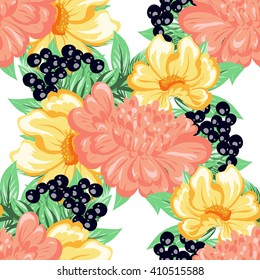 Abstract elegance seamless pattern with floral background