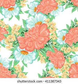 Abstract elegance seamless pattern with floral background