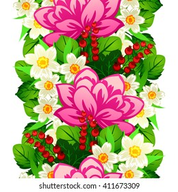 Abstract elegance seamless pattern with floral background